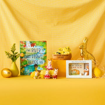 easter gifts for kids on yellow background easter gifts for kids on yellow background
