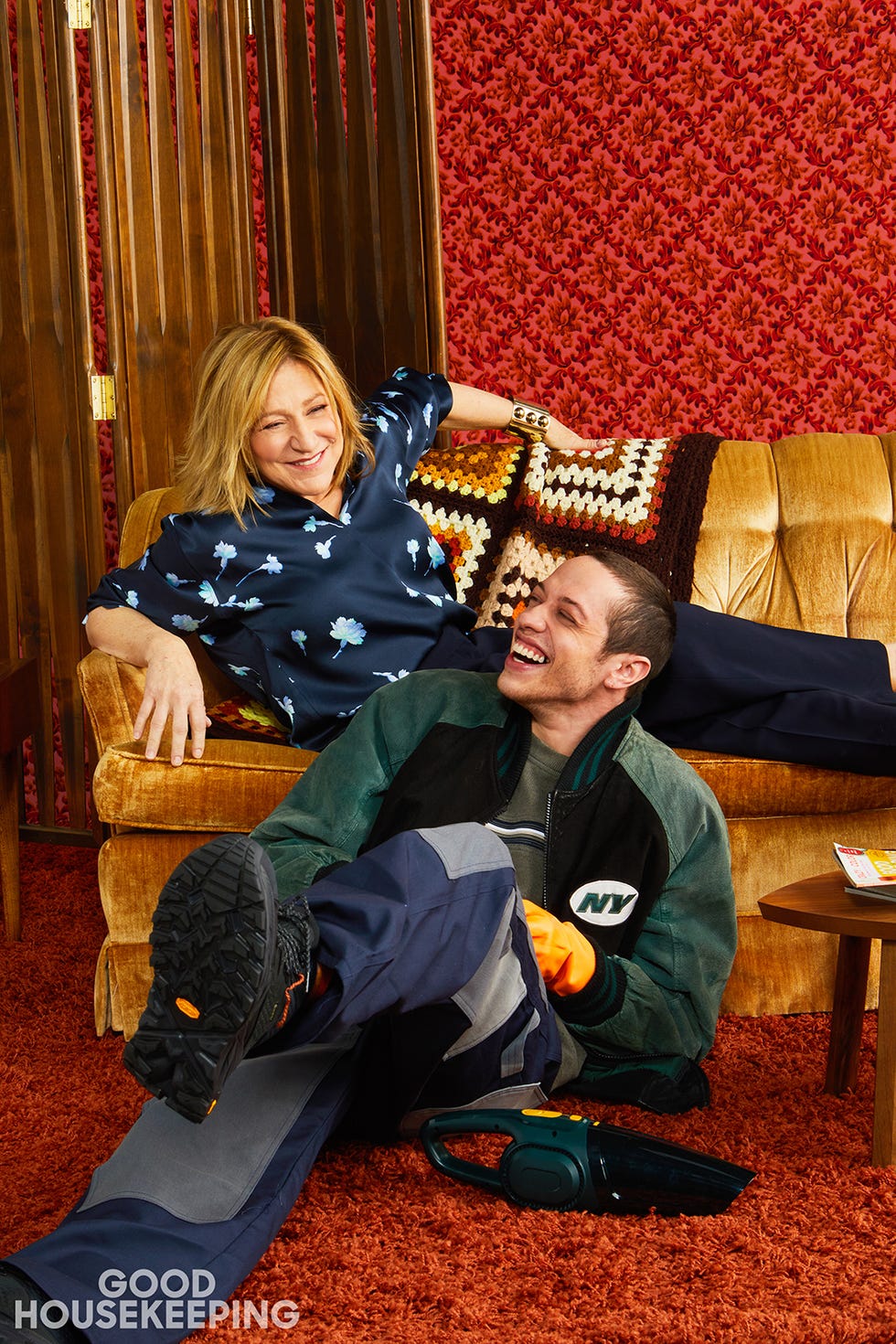 Pete Davidson Interviews His Mom Amy and 'Bupkis' Co-Star Edie Falco ...