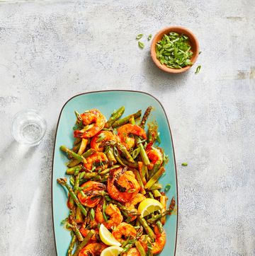 good housekeeping may 20245 ingredient dinnershrimp and asparagus stir fry