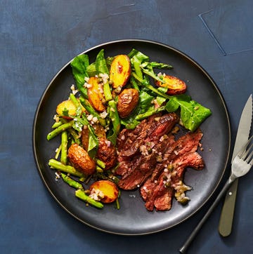 GHK Flank Steak With Roasted Asparagus and Potatoes flank steak with roasted asparagus and potatoes