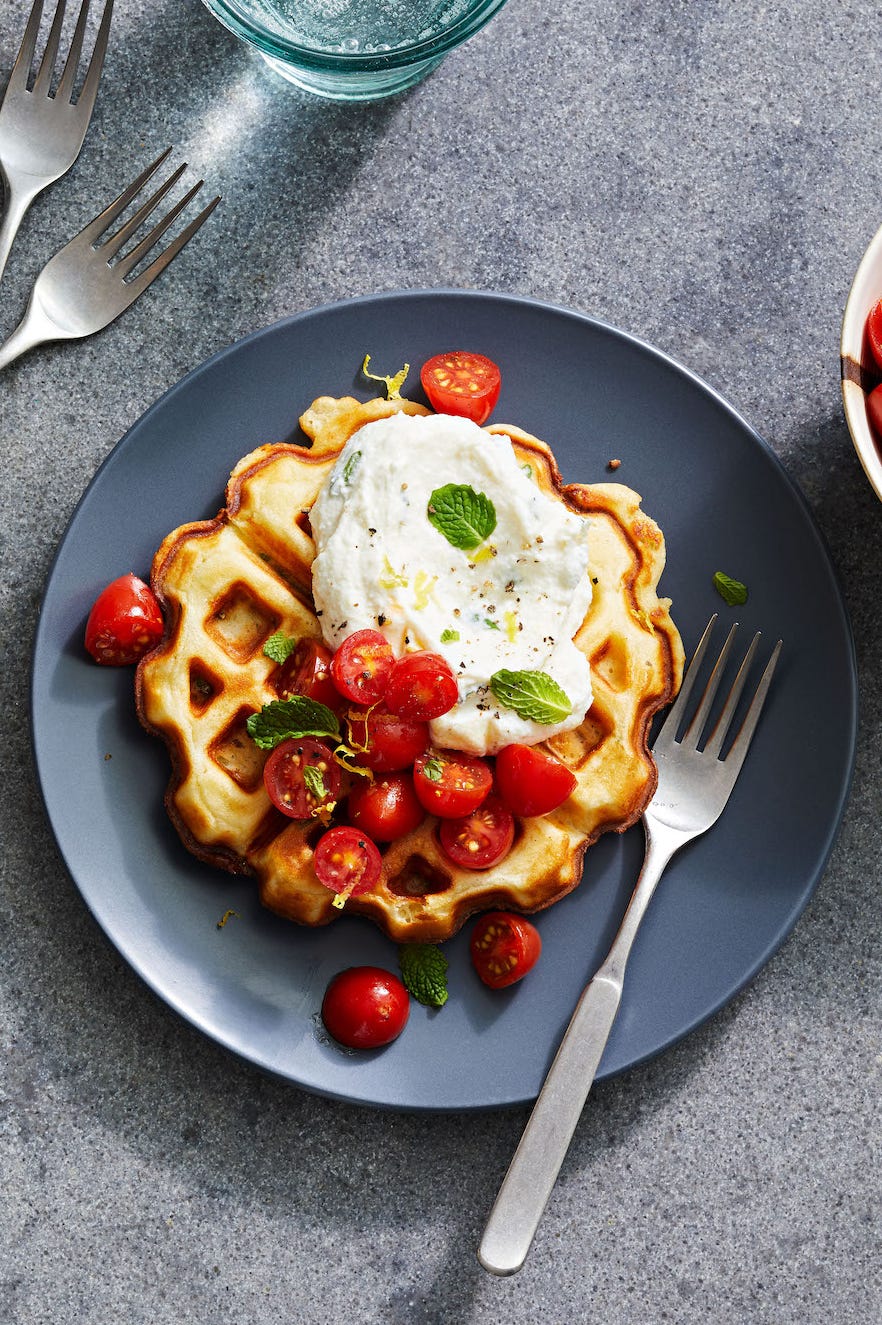 parmesan waffles with lemon ricotta