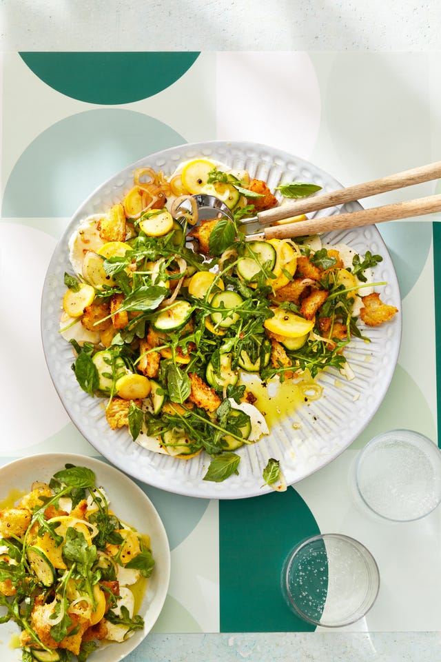 summer squash caprese salad mozzarella zucchini squash