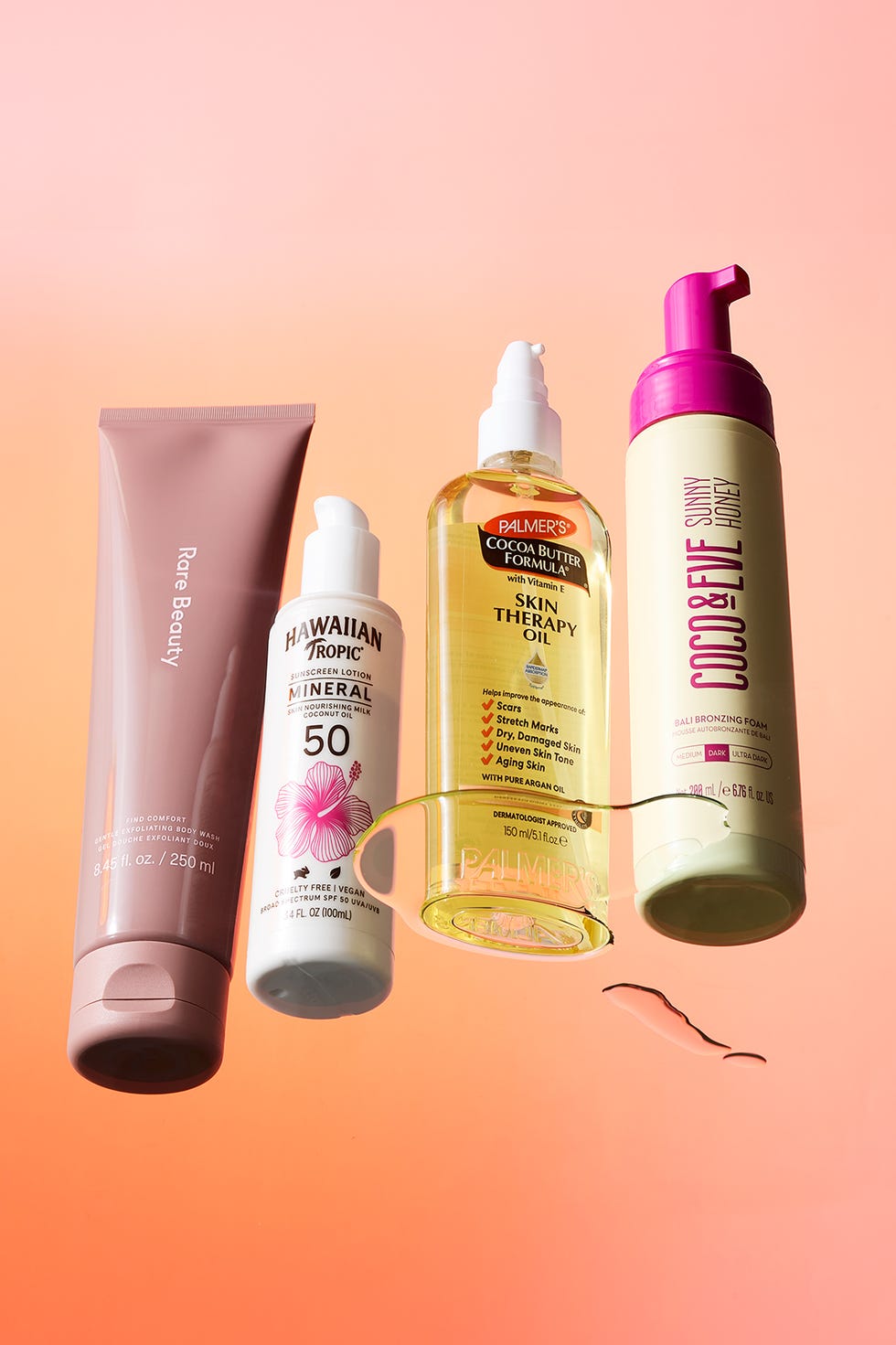 rare beauty, hawaiian tropic, palmers and coco & eve body products rare beauty, hawaiian tropic, palmers and coco & eve body products