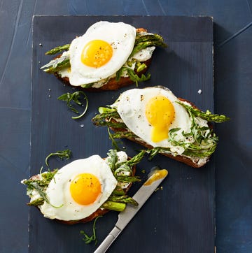 tartines with herbed ricotta, asparagus and eggs. tartines with herbed ricotta, asparagus and eggs