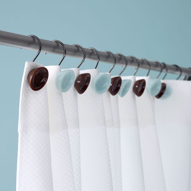 White Shower Curtain Hooks Rings S-shaped Transparent Plastic