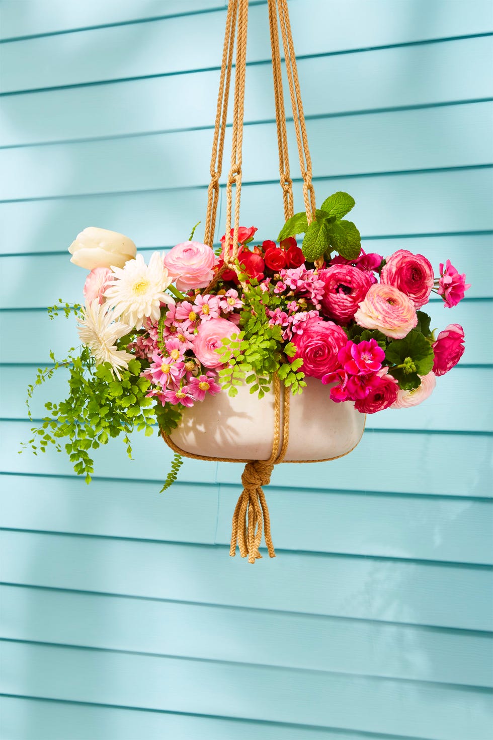 outdoor easter decorations   hanging flower planter