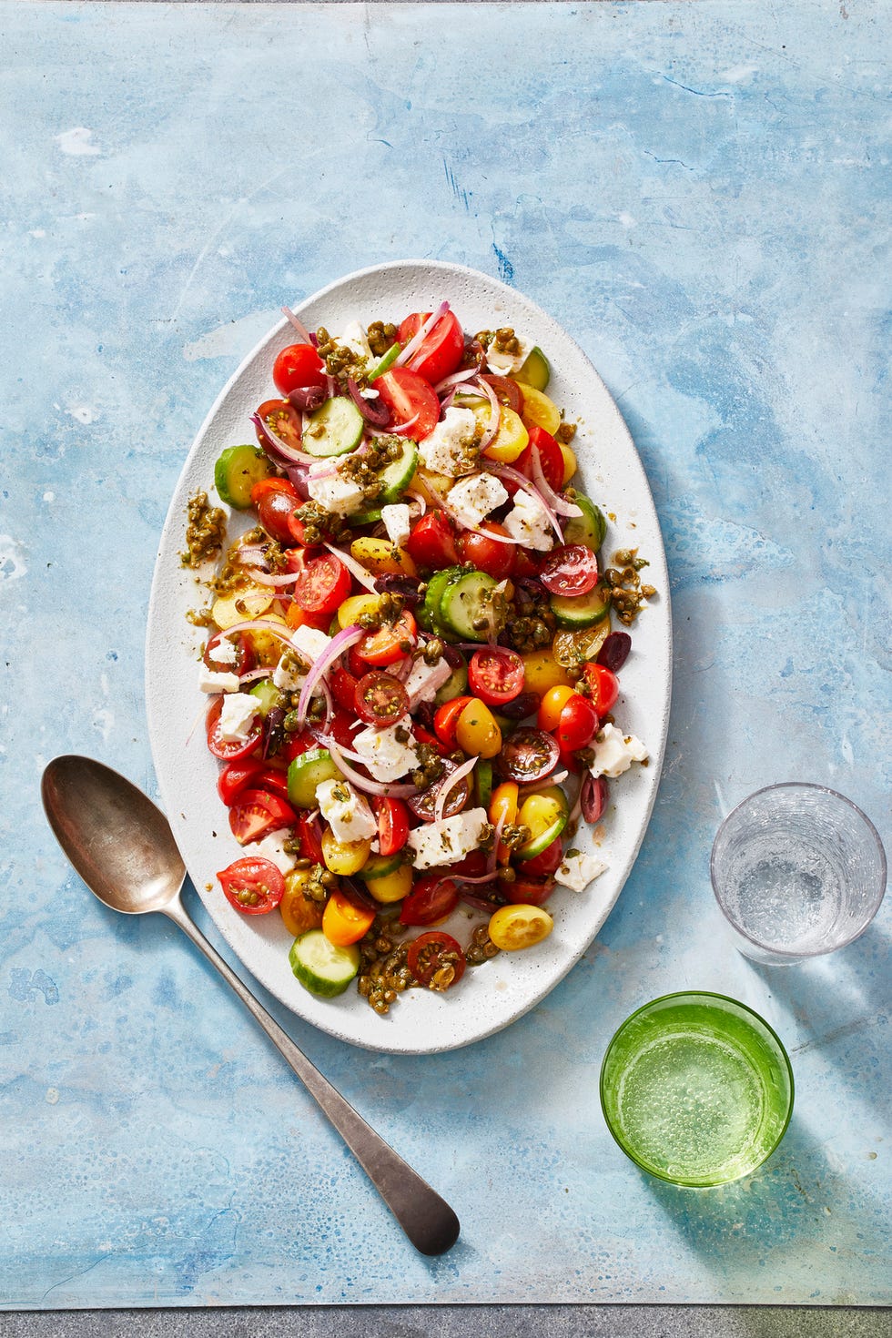 healthy salads   greek salad with caper vinaigrette