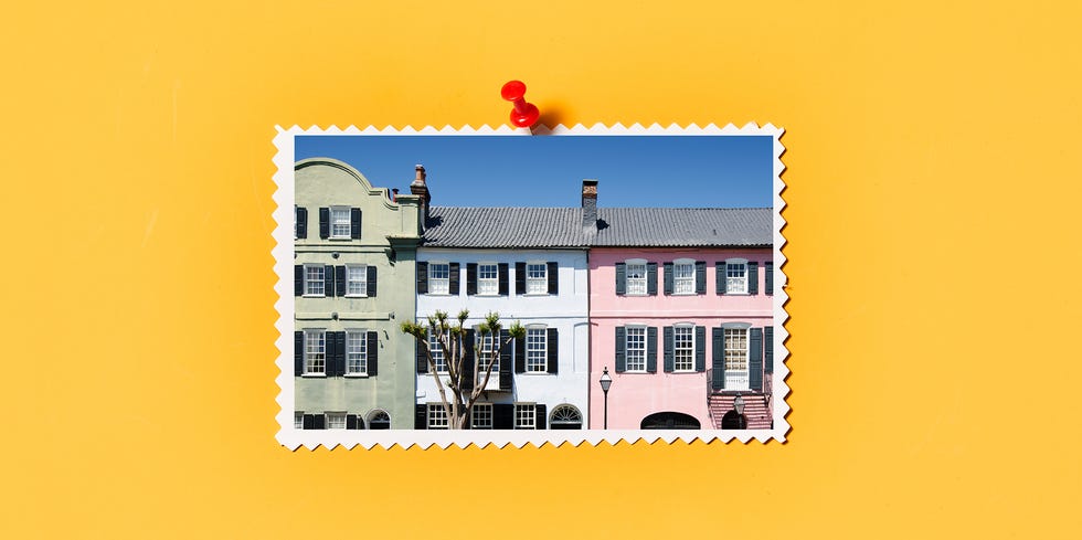 historic homes on east bay street known as "rainbow row" in charleston, south carolina usa