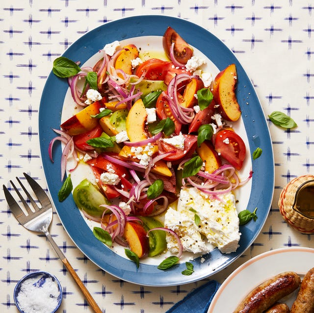 peach and tomato salad with feta peach and tomato salad with feta