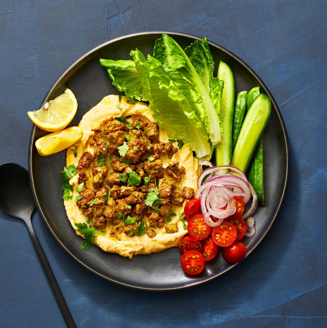 spiced lamb with warm lentil hummus spiced lamb with warm lentil hummus
