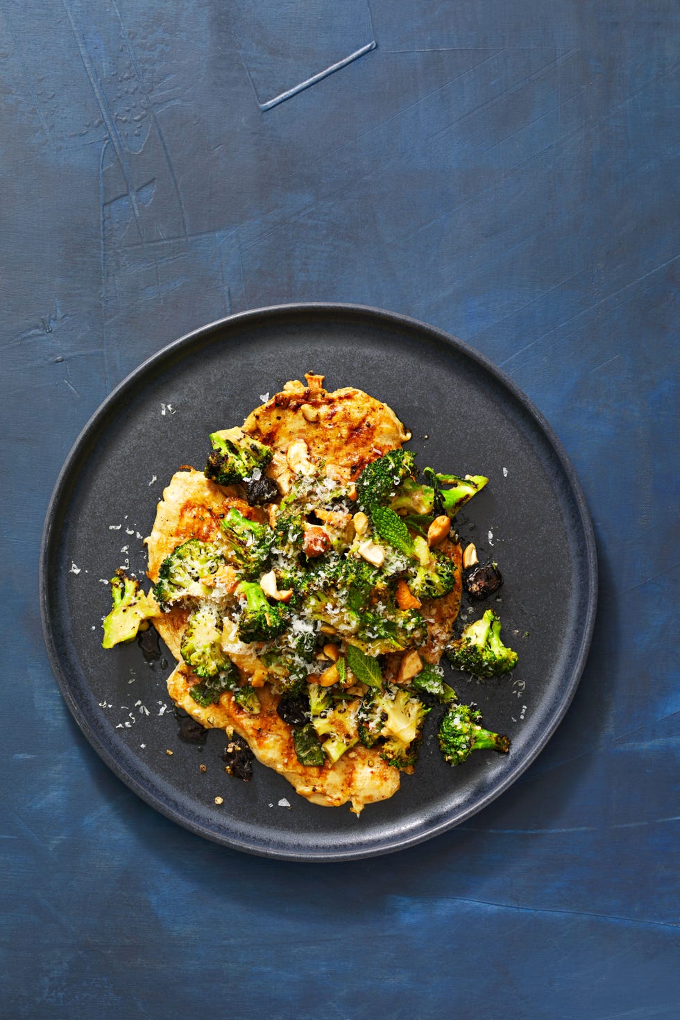 chicken paillard with grilled broccoli salad