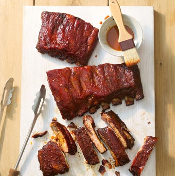 GHK sweet and spicy smoked ribs. gochujang maple glazed smoked ribs. side dishes. meat.