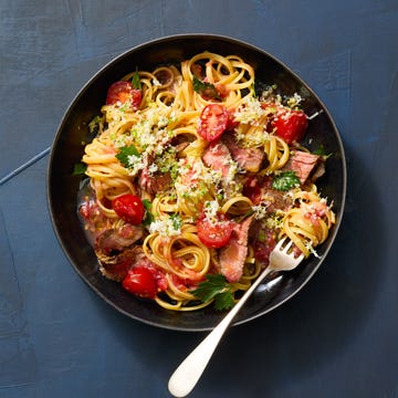 GHK marinated horseradish tomatoes steak pasta