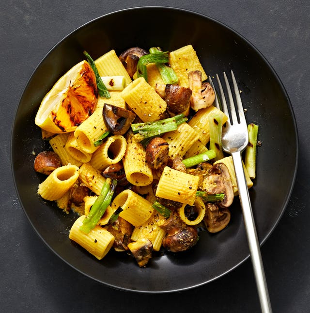 grilled mushroom and scallion pasta grilled mushroom and scallion pasta