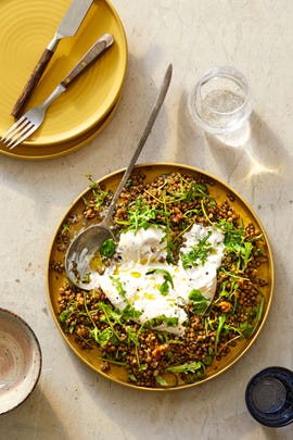 herby lentil and burrata salad