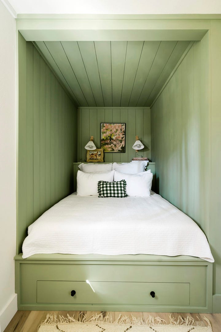 green bedroom nook designed by anastasia casey