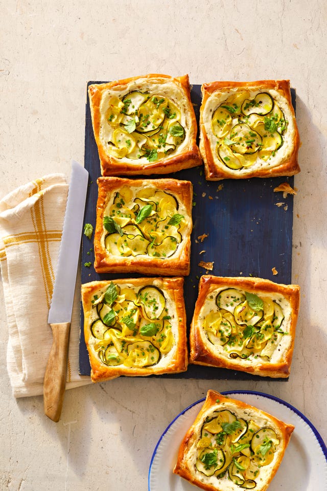 summer squash and goat cheese tartlets