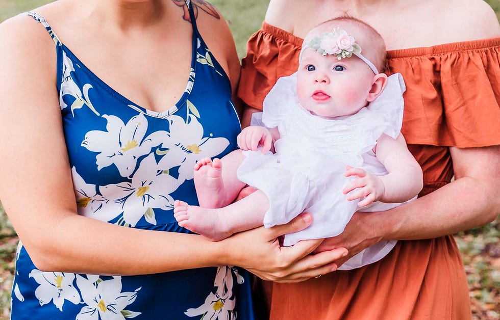 melly and stephanie pose with baby hazel