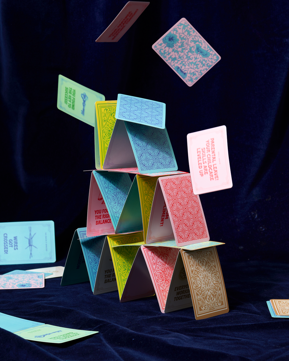 house of cards falling over