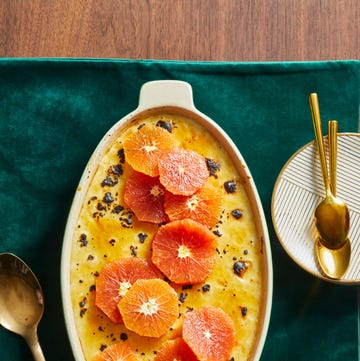 bruleed rice pudding with honeyed citrus christmas dinner ideas bruleed rice pudding with slices of orange and grapefruit served on top