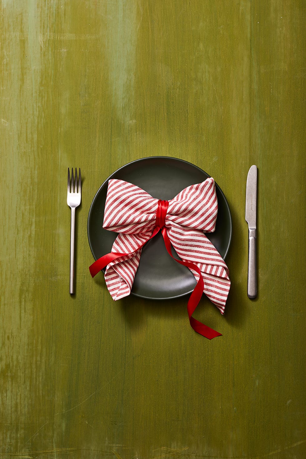 candy cane bow napkin