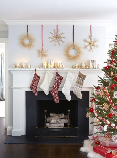 classi mantel with gold accents
