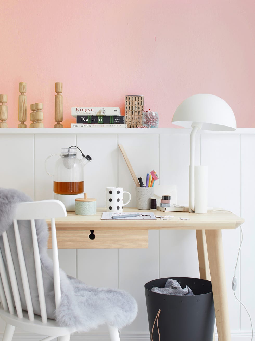 Shelf, Furniture, White, Room, Interior design, Wall, Table, Shelving, Desk, Material property, 