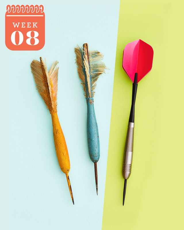 colorful darts on green and blue background