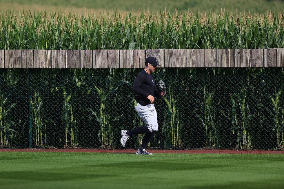 Giancarlo Stanton home run for Yankees at Field of Dreams