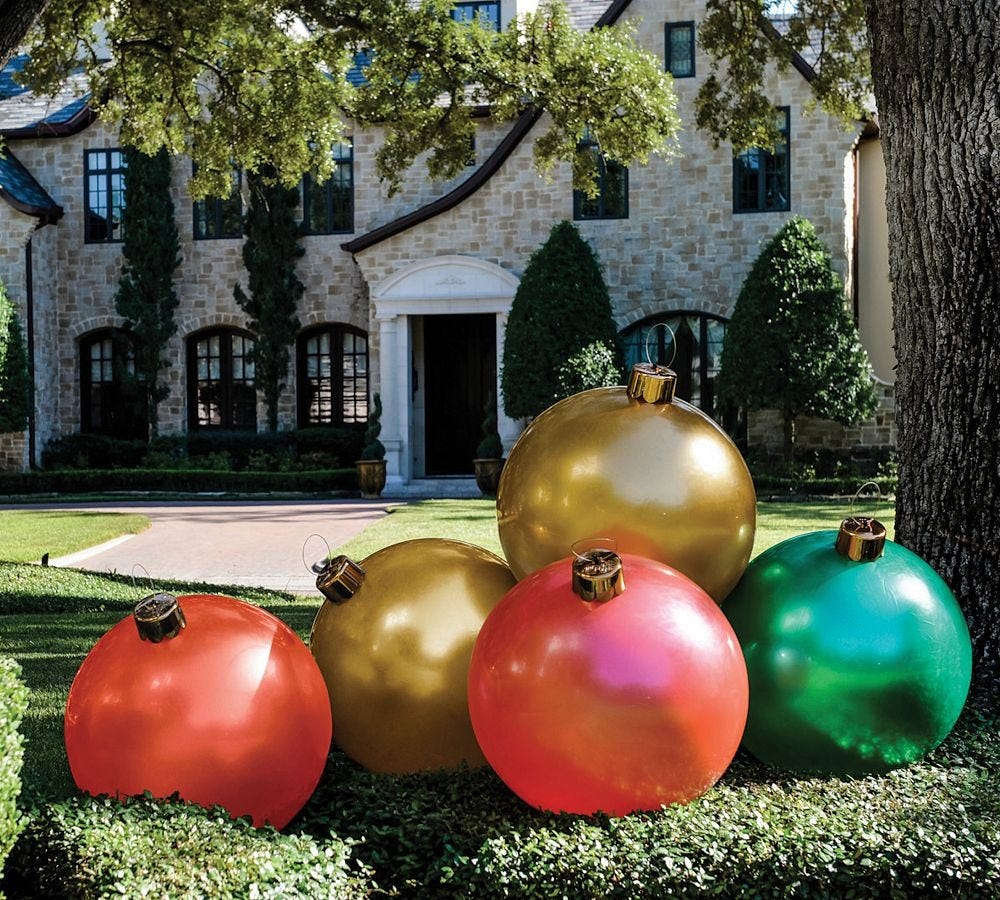 These Large Outdoor Christmas Ornaments Make a Serious Statement in Your Yard