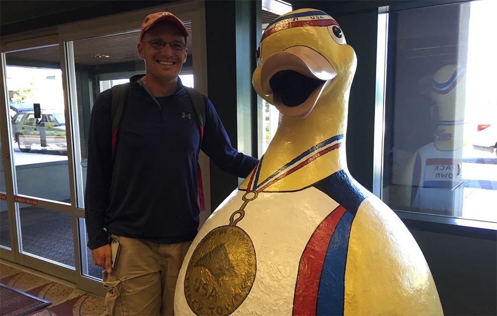 Derek Call with a duck