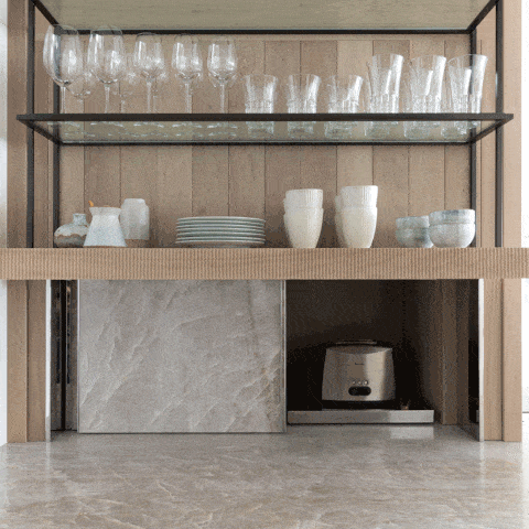 Shelf, Furniture, Shelving, Room, Cupboard, Cabinetry, Display case, Material property, Table, Interior design, 
