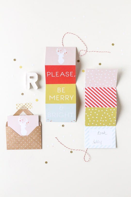 accordion gift tag