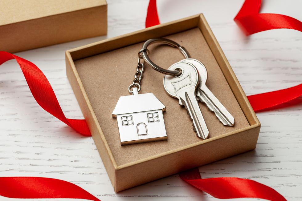 house keys in gift box