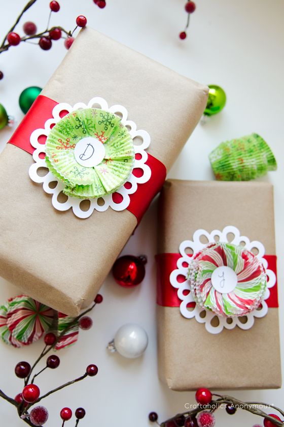 cupcake liner gift wrap