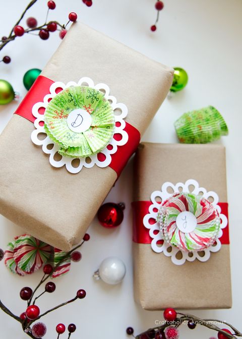 cupcake liner gift wrap