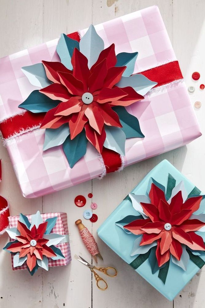 country living paper poinsettia gift wrap