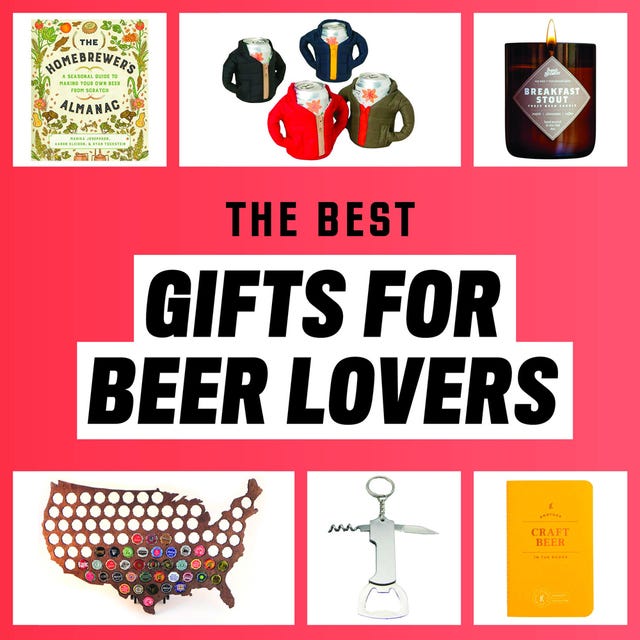 the best gifts for beer lovers, candles, koozie, chillder, side table, opener, map with bottle caps