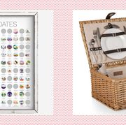 best gifts for couples  100 dates scratch off poster and classic woven picnic basket