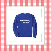 business casual sweatshirt and sriracha hot sauce packet