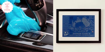 the car cleaning gel and mlb wall art are two good housekeeping picks for best gifts for dads