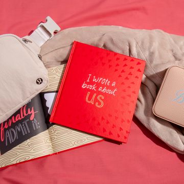 lululemon belt bag, i wrote a book about us book, weighted blanket, travel jewelry box