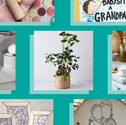 This is an image oven mit, how to babysit grandpa book, grandma's kitchen candle, citrus tree, cheese cellar, cross stitch, frame