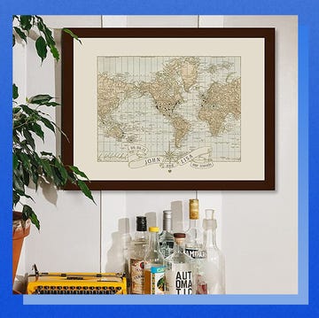 bath tray and customized map wall art