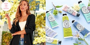 a woman and hand cream