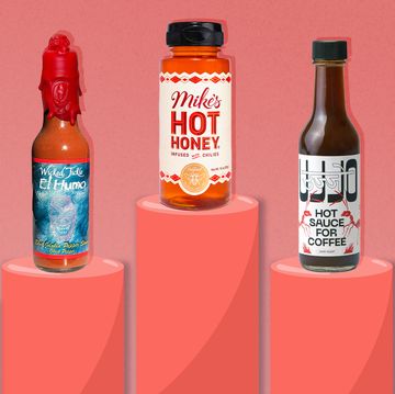 gifts for hot sauce lovers including sriracha pins, hot sauce gift sets, mikes hot honey, hot sauce for coffee, and secret candy shop gift box for frank's red hot original sauce packets