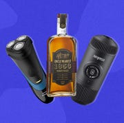 This is an image philips norelco shaver, uncle nearest 1856 premium aged whiskey, wacaco nanopresso
