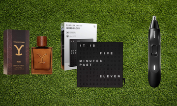 three gifts on a grassy background
