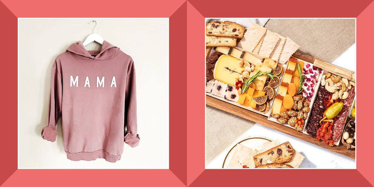 mama hooded sweatshirt, meat and cheese board