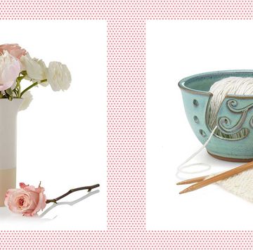 gifts for mother in law  monogram dipped ceramic pitcher and personalized yarn bowl